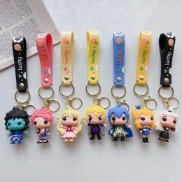 Cute Anime Keychain Charm Key Ring Fob Pendant Lovely American Girl Goblin's Tail Doll Couple Students Personalized Creative Valentine's Day Gift A8 UPS