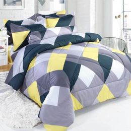 Bedding Sets 7pcs/set Cotton Set Machine Washable Soft High Quality Fitted Bed Sheet Pillowcase Stripes Lattice Home
