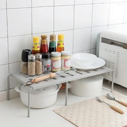 Kitchen Storage Sliding Shelfs Organiser Rack Countertops Cabinets Tableware Iron Stackable Home Shelf Retractable For
