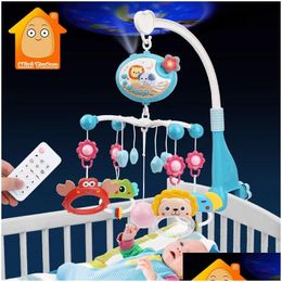 Mobiles Baby Crib Mobile Rattle Toy For 012 Months Infant Rotating Musical Projector Night Light Bed Bell Educational Born Gift 231017 Otxju