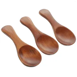 Spoons 3 Pcs Small Wooden Spoon Mini Scoop Baby Scoops Bulk Japanese-style Tiny
