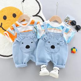 Clothing Sets Quality Summer Baby Boys Clothes Toddlers Children's Denim Overalls Short T-Shirt Cute