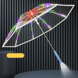 Umbrellas LED Umbrella With Stick Clear Travel Light Up For