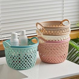 Laundry Bags Japanese Portable Baskets Bathroom Waterproof Clothes Organiser Basket Large Hollow Plastic Children's Toy