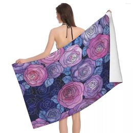 Towel Roses In Very Peri Palette 80x130cm Bath Skin-friendly For Travelling Birthday Gift