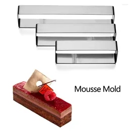 Baking Moulds 3 Size Stainless Steel Mousse Ring Rectangle Cake Cookie Cutters Mould Tiramisu Bakeware Mould