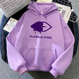 Men's Hoodies Sweatshirts Purple Hoodies Kpop Girls Band Graphic Printing Sweatshirts Spring Long Slve Hooded Pullovers Sudaderas Women/Men Clothes Y240510