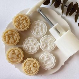 Baking Tools Mooncake Stamps Mid-Autumn Theme DIY Molds Festival Hand Press Dessert Moulds Kitchen Pastry Decorating Gadgets