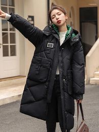 Women's Trench Coats Mid Length Version Women Long Hooded Down Jacket Winter Coat For Warm Thickening High-grade Feather Jackets