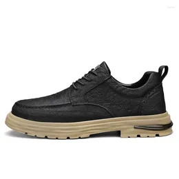 Casual Shoes Men Fashionable Leather Outdoor Lace Up Handmade Breathable Walking Footwears