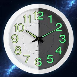 Wall Clocks Large 3D White Luminous 12 Inch Digital Mute Clock Art Luxury Design Home Decoration For Bedroom Living Room