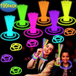 Party Decoration 100 Glow Sticks Pack Light Up Bracelets Necklaces Neon In The Dark Favour Supplies Decorations For Easter Basket