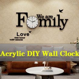 Wall Clocks Fashion Acrylic Clock Creative Silent Large Family For Office Home Living Room Art Decorations