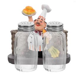 Dinnerware Sets Chef's Cruet Seasoning Jar Jars Pepper Bottle Salt Shaker Kitchen Stainless Steel Containers And With Statue