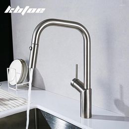 Kitchen Faucets Design Pull Out Faucet Stainless Steel Double Mode Water Spray Cold Sink Mixer Taps 60cm Deck Mounted Tap