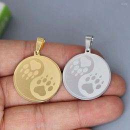 Pendant Necklaces 2Pcs/lot Yin Yang Trail Of The Wolf Charm For Necklace Bracelets Jewellery Crafts Making Findings Handmade Stainless Steel