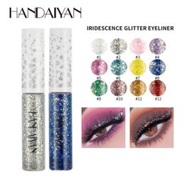 Handaiyan Eyeliner Eyeshadow Dreamy Shiny Eyeliner Jelly Bright Sequin Eye Liner Glitter Coloured Eyeliner Pen for Eyes Makeup 12pc2912600