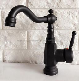 Bathroom Sink Faucets Deck Mounted Oil Rubbed Bronze Basin Faucet Shower Bath Sinks Mixer Tap Cold And Water Nnf351