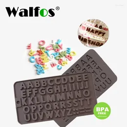 Baking Moulds WALFOS Silicone Chocolate Mould 26 English Letter Pan Non-stick Cake Jelly Candy Decorating Tools