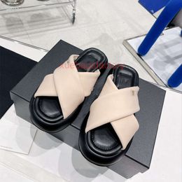 designer dad sandals fashion channelism cross muffin thick soled slippers leather casual open toe bread sandals