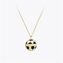 Pendant Necklaces Enfashion Personalised Engraved Custom Name Necklace Gold Colour Football Pendants Women Jewellery Collier Drop Deliver Dhfgv