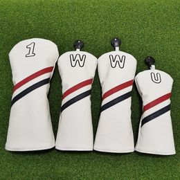 Fashion Golf Club #1 #3 #5 Wood Headcovers Driver Fairway Woods Cover PU Leather Head Covers Rapid delivery 240425