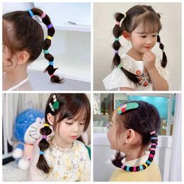 UT4U Hair Accessories 50 pieces of Colourful basic nylon earrings suitable for girls ponytails buttons rubber bands childrens fashion baby hair accessories d240513
