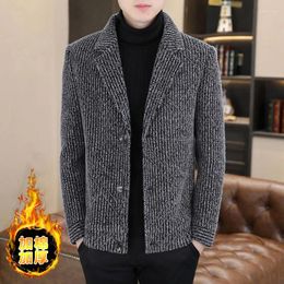 Men's Suits 2024 High Quality Woollen Coat Fashion Match Handsome Short Suit Collar Jacket Top Single Breasted