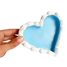 Decorative Figurines Ring Dish Display Plate Earring Holder Multipurpose Storage Heart Shaped Jewellery Tray For Wedding Engagement Living