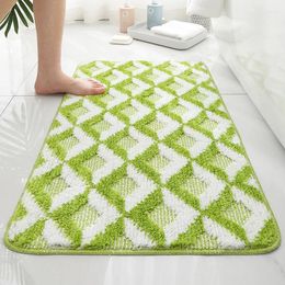 Bath Mats Geometric Bathroom Floor Mat Rectangle Carpets Anti-slip Bottom Shower Room Toilet Rugs Doormat Fluffy Fibre 40 60 50 80cm