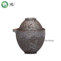 Teaware Sets Handmade Wood-Fired Ceramic Portable China Kungfu Tea Cup Teapot Travel Set