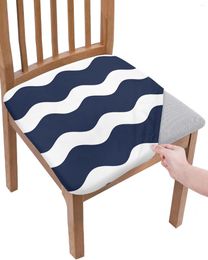 Chair Covers Navy Blue Ripple Waves Elasticity Cover Office Computer Seat Protector Case Home Kitchen Dining Room Slipcovers