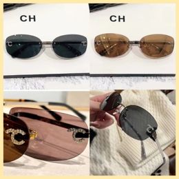 Fashion framless sunglass mens and womens Luxury sunglasses designer sunglasses Women Unisex Designer Goggle Beach Sun Glasses Retro Frame Design UV400 With Box