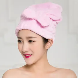 Towel Ladies Dry Hair Microfiber Solid Colour Quick-drying Strong Water Absorbent Hat Head Bathroom Set