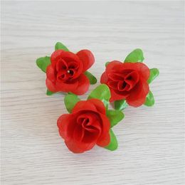 Decorative Flowers WedFavor 100pcs 2-3cm Small Silk Artificial Rose Wedding For Home Party Table Decoration Dress Hair Garland Accessories
