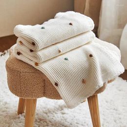 Blankets Junwell Nodic Cotton Throw Blanket Cute Knitted Plaids Sofa Couch Cover For Kids Summer Autumn