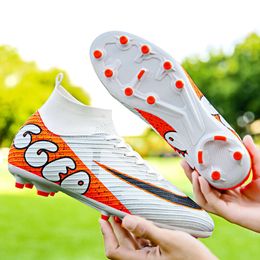 Football Shoes, Football Shoes, High Bang Flying Weaving Socks, Overshoes, Boys and Girls AG Long Nail Student Sports Football Shoes