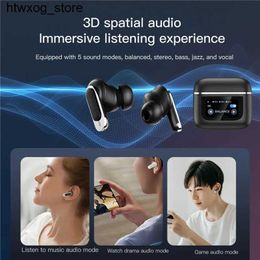 Headphones Earphones Bluetooth Earphones ANC Wireless Sport HIFI Bass Headphones Active Noise Cancelling Color LED Screen TWS Earbuds Gami