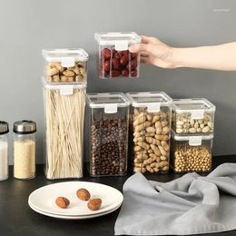 Storage Bottles Household Moisture-Proof Fresh-Keeping Box Spice Plastic Square Food Jar Grains Kitchen Sealed