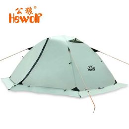 Tents and Shelters Hewolf Super Strong double-layer aluminum pole 2-person waterproof ultra light tent with skiing/better use in winterQ240511