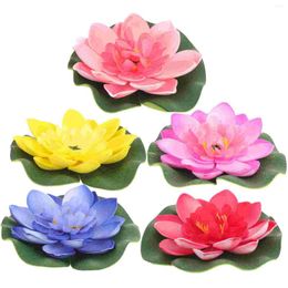 Decorative Flowers 10cm Artificial Floating Faux Hydrangeas EVA Lotus Pond Ornaments Aquarium Plant