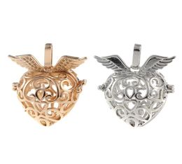 Fine Jewellery Strawberry Wing Hollow Ball Pendant Box Copper Crown Essetial Oil Diffuser Necklace Locket Pendants For DIY Perfume1345913