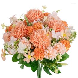 Decorative Flowers Silk Lilac Ball Chrysanthemum Artificial For Wedding Home Christmas Indoor Decoration Bride Bouquet Garden