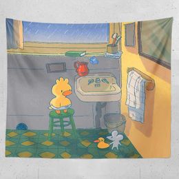 Tapestries Cute Cartoon Duck Print Pattern Tapestry Home Living Room Bedroom Wall Decor Background Cloth