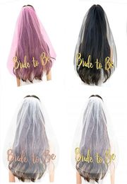 Glitter Bride To Be Wedding Veil Bridal Veils double layers for Bridal Shower Party Decorations Accessories3459811