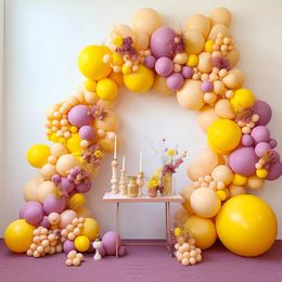 Party Decoration 65pcs Set 5 Inch Yellow Latex For Birthday Balloons Balloon Streamers Decorations