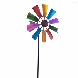 Decorative Figurines Creative Windmill Wind Spinner Yard Balcony Garden Decoration Metal Multicolor Ornament Outdoor Parts Rotating