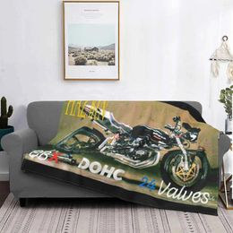 Blankets Custom Motorcycle Soft Warm Throw Blanket Dohc Bike Show Moss