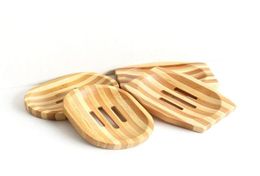 New Natural Bamboo Wooden Soap Dish Wooden Soap Tray Holder Storage Soap Rack Plate Box Container for Bath Shower Bathroom1934577