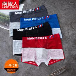 Underpants Mesh Men's Underwear Boxer Briefs Modal Breathable Youth Mid-Waister Corner MenS Boxershorts Boxed Pants